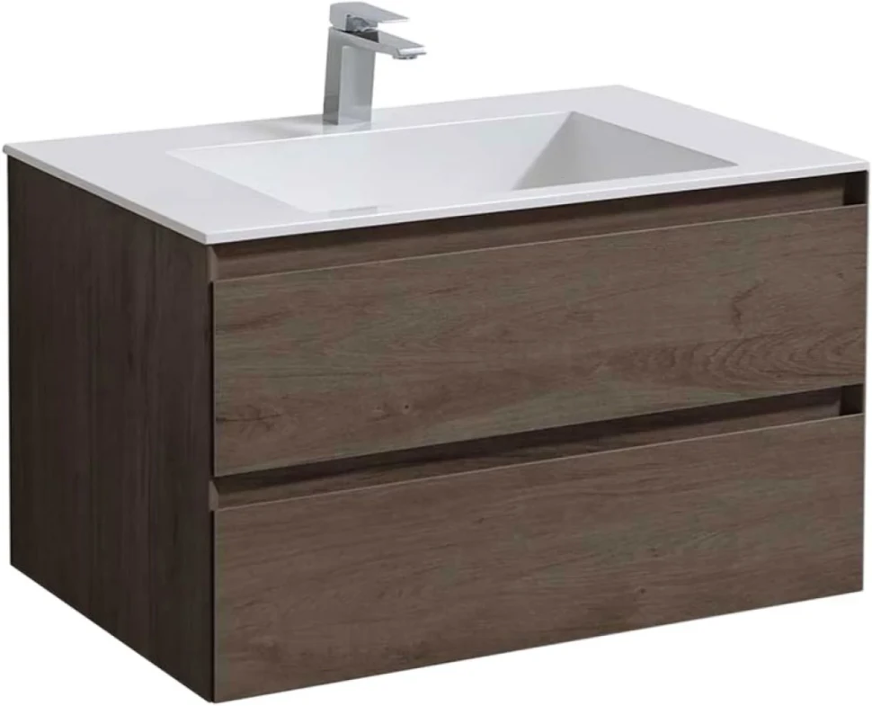 Мебель для ванной комнаты Vincea Luka 80 2 ящика, темный дуб