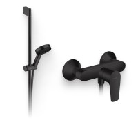 Душевой комплект Смеситель для душа Hansgrohe Talis E 71760670 + Гарнитур Pulsify Relaxation 105 3jet 24170670 матовый черный