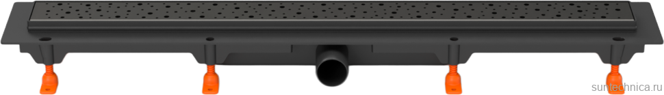 Душевой трап (лоток) MCH Chudej Drops CH750DC 75 см, решетка матовая черная, с сифоном