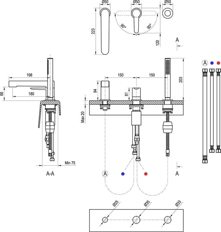 Смеситель на борт ванны Ravak Puri PU 026.20 матовый черный