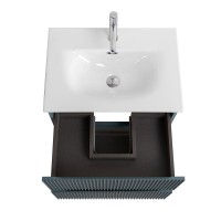 Тумба с раковиной BelBagno Uno-mini 70 подвесная, 2 ящика, матовая голубая