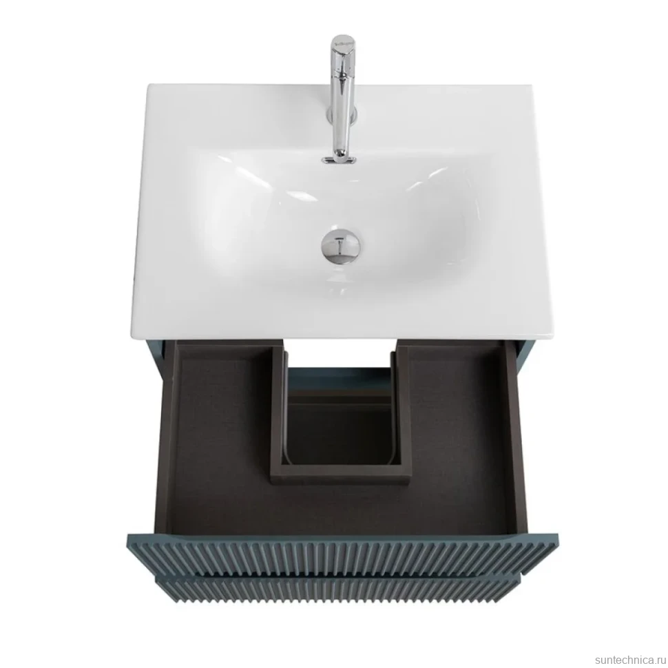 Тумба с раковиной BelBagno Uno-mini 70 подвесная, 2 ящика, матовая голубая