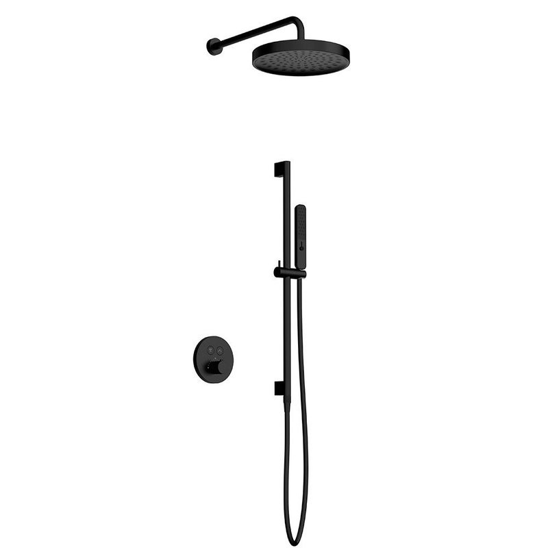 Душевая система скрытого монтажа для душа, лейка, верхний душ, черный AQUAme AQM8401MB
