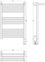 Полотенцесушитель электрический Сунержа Богема 3.1 30-6007-8050 90x55 см, подключение справа, матовый белый, лесенка, с полкой