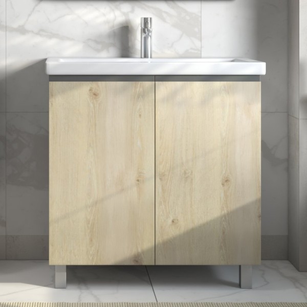 Тумба с раковиной Vigo Yuma 80 напольная, 2 дверцы, дуб давос