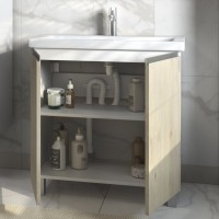 Тумба с раковиной Vigo Yuma 80 напольная, 2 дверцы, дуб давос