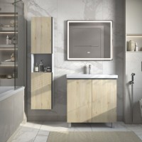 Тумба с раковиной Vigo Yuma 80 напольная, 2 дверцы, дуб давос