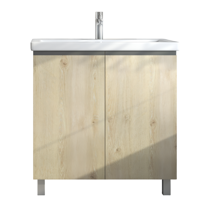 Тумба с раковиной Vigo Yuma 80 напольная, 2 дверцы, дуб давос