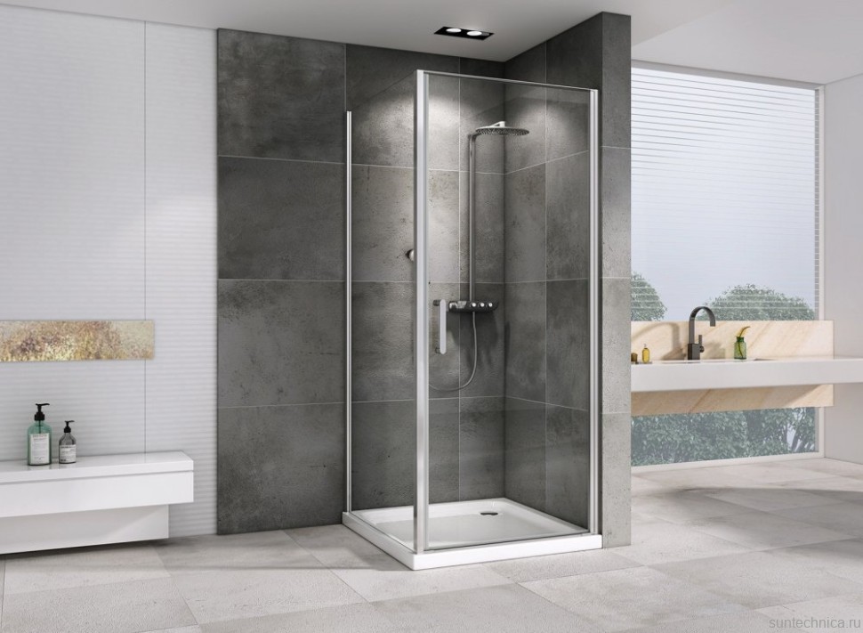 Душевой уголок Abber Sonnenstrand AG04090-S80 80x90, профиль хром, стекло прозрачное