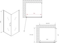 Душевой уголок Abber Sonnenstrand AG04090-S80 80x90, профиль хром, стекло прозрачное