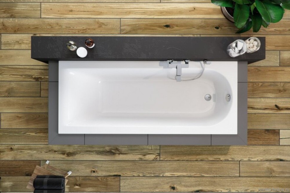 Акриловая ванна Excellent Aurum Slim WAEX.AUR17WHS 170x70 см, встраиваемая, белая, с каркасом