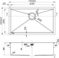 Мойка кухонная Zorg Light ZL R 740440 GRAFIT