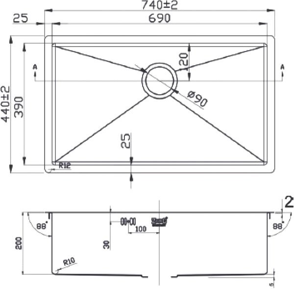 Мойка кухонная Zorg Light ZL R 740440 GRAFIT