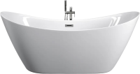 Акриловая ванна Ceruttispa 10201 180x80 см, отдельностоящая, белая, овальная, с каркасом, со сливом-переливом, с донным клапаном