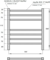 Полотенцесушитель электрический Point Веста PN70756B 50х60, черный