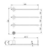 Полотенцесушитель электрический AQUAme встраиваемый c терморегуляторм AQM3143CR