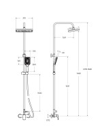 Душевая стойка BelBagno Due DUE-DOCM-GM оружейная сталь