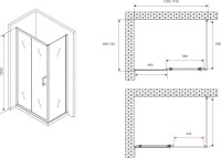 Душевой уголок Abber Schwarzer Diamant AG30110B5-S70B5 110х70, профиль черный, стекло прозрачное