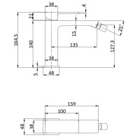 Смеситель для биде AQUAme Savona шлифованное золото AQM6816MB Смеситель для биде AQUAme Savona шлифованное золото AQM6816MB
