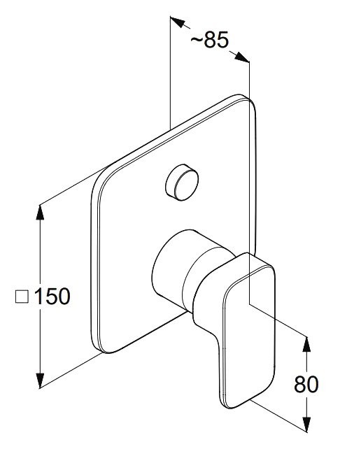 Встраиваемый смеситель для душа и ванны Kludi Renon 42759N575 С ВНУТРЕННЕЙ ЧАСТЬЮ, брашированный никель PVD