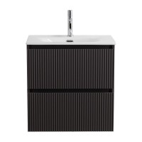 Тумба с раковиной BelBagno Uno 70 подвесная, 2 ящика, матовая темно-серая