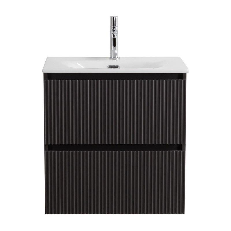 Тумба с раковиной BelBagno Uno 70 подвесная, 2 ящика, матовая темно-серая