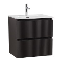 Тумба с раковиной BelBagno Uno 70 подвесная, 2 ящика, матовая темно-серая