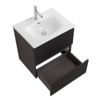 Тумба с раковиной BelBagno Uno 70 подвесная, 2 ящика, матовая темно-серая