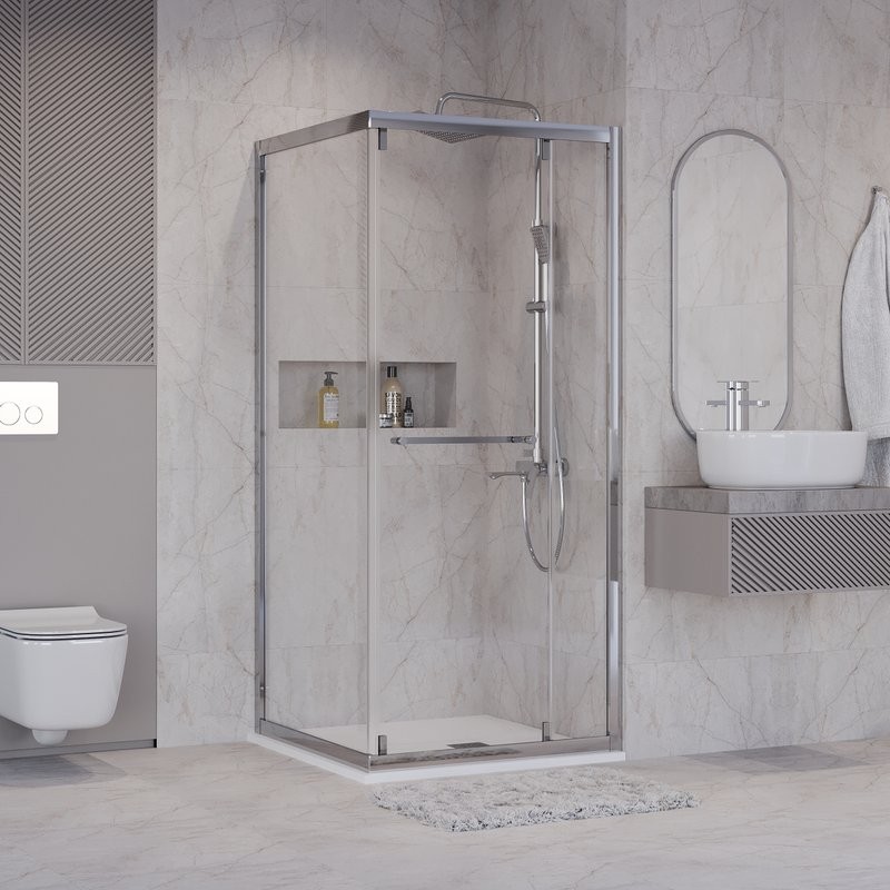 Душевой уголок Niagara Nova NG-6635-34 100x100, профиль хром, стекло прозрачное