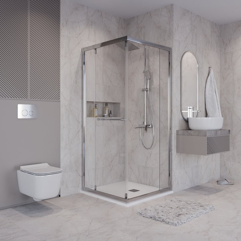 Душевой уголок Niagara Nova NG-6635-34 100x100, профиль хром, стекло прозрачное