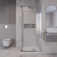 Душевой уголок Niagara Nova NG-6635-34 100x100, профиль хром, стекло прозрачное