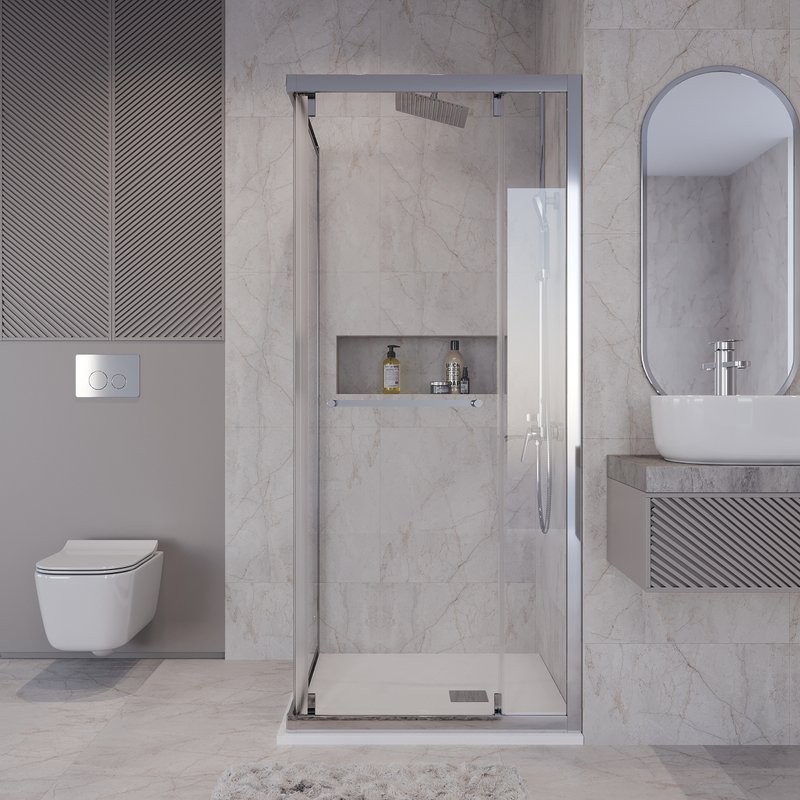 Душевой уголок Niagara Nova NG-6635-34 100x100, профиль хром, стекло прозрачное