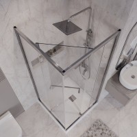 Душевой уголок Niagara Nova NG-6635-34 100x100, профиль хром, стекло прозрачное