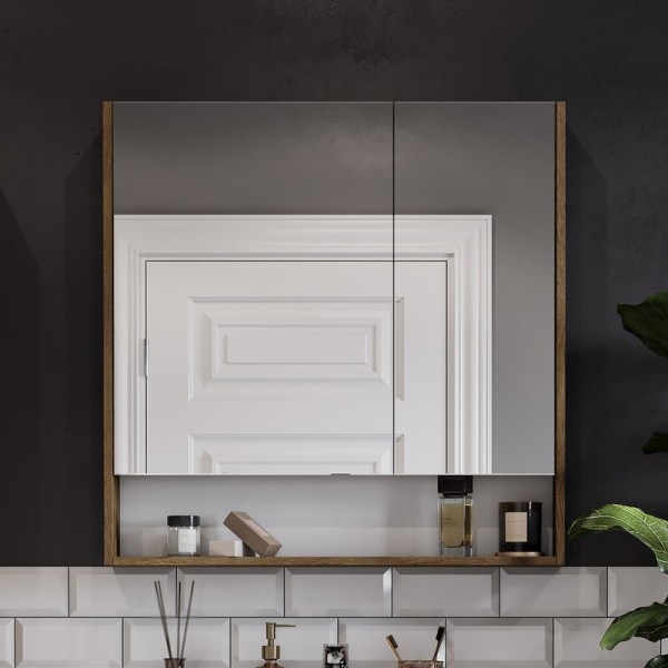 Зеркало-шкаф AQUATON Сканди 90 дуб рустикальный