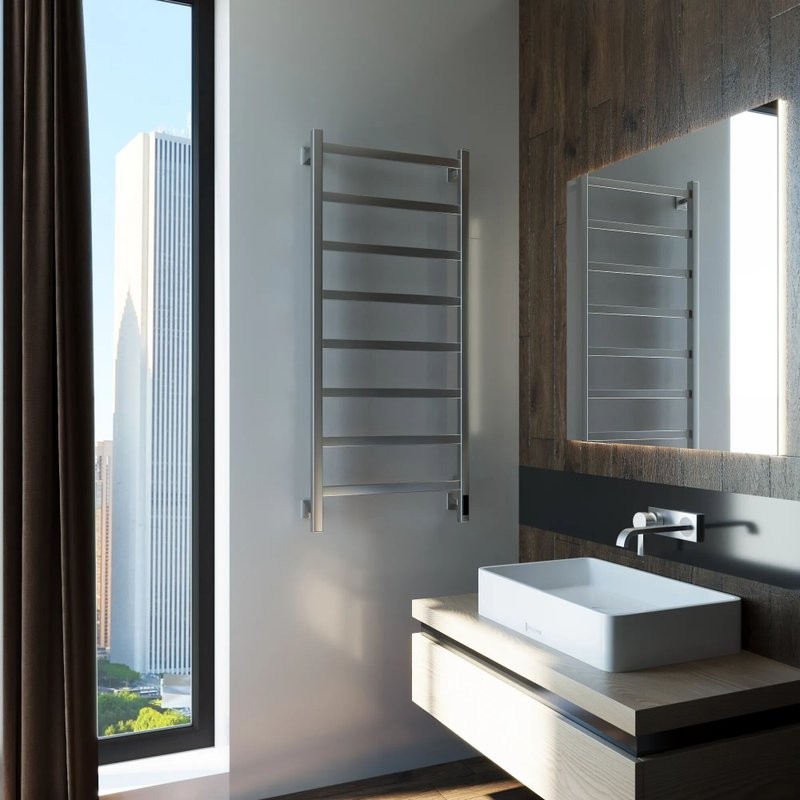 Полотенцесушитель электрический Grota Soffi K 530х1200 NM EL 120x55 см, подключение справа, слева, скрытое подключение справа, матовый хром, лесенка