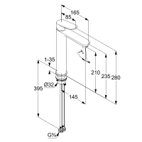 Смеситель для раковины Kludi X1 322983975 черный матовый Смеситель для раковины Kludi X1 322983975 черный матовый