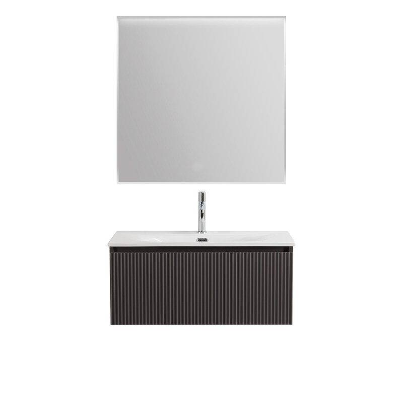 Мебель для ванной комнаты BelBagno Uno 80 подвесная, 1 ящик, матовая темно-серая