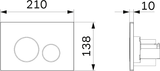 Кнопка смыва для унитаза AM.PM Pro L I049031 пластик, цвет матовый никель