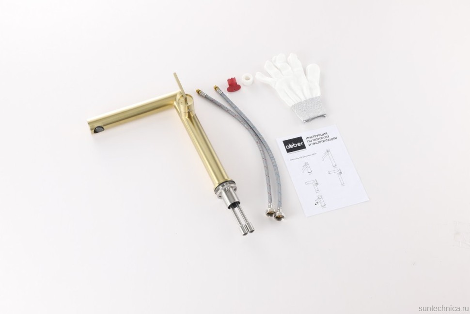 Смеситель для раковины Abber Perfekte 316 AF8A11BG-L брашированное золото