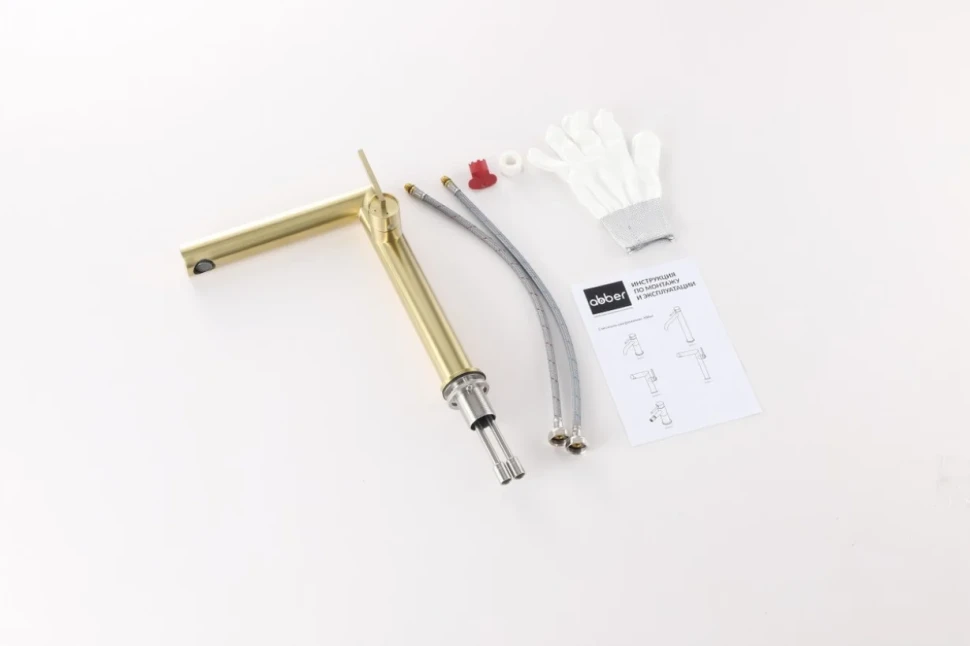 Смеситель для раковины Abber Perfekte 316 AF8A11BG-L брашированное золото