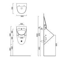 Писсуар подвесной Catalano Comfort 0932540001 глянцевый белый