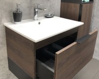Мебель для ванной комнаты Comforty Франкфурт 60, подвесная, дуб шоколадно-коричневый