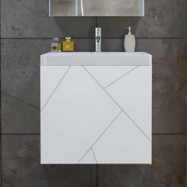 Тумба под раковину Бриклаер Кристалл 50 белая матовая