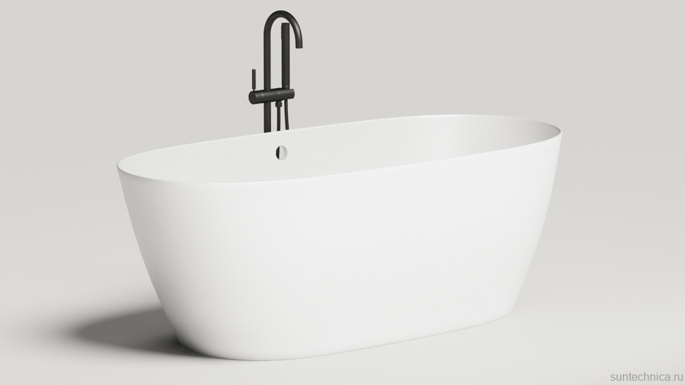 Ванна из искусственного камня Salini Sofia S-Sense 165x75 см, отдельностоящая, белая, овальная