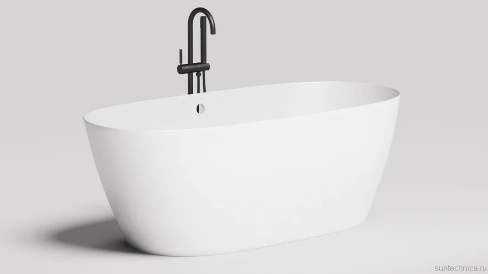 Ванна из искусственного камня Salini Sofia S-Sense 165x75 см, отдельностоящая, белая, овальная