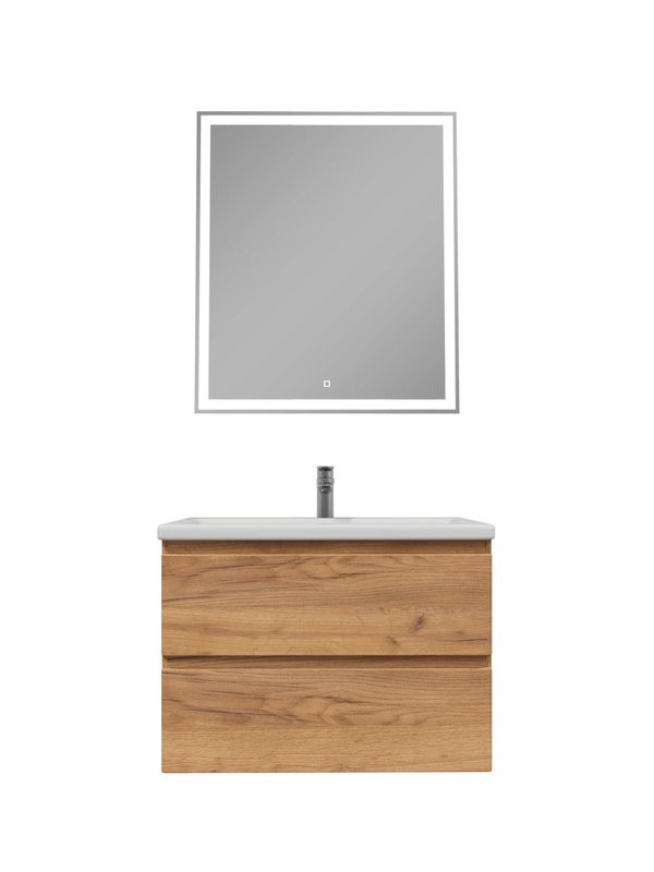 Мебель для ванной комнаты SanStar Riana 70 подвесная, дуб крафт золотой, раковина Como 70