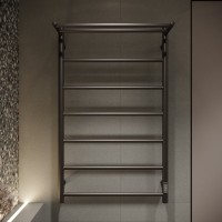 Полотенцесушитель электрический EWRIKA Сафо PN 100х60, с полкой, черный матовый