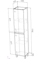 Шкаф-пенал для ванной Grossman Меркадо 40 L/R напольный, матовый белый