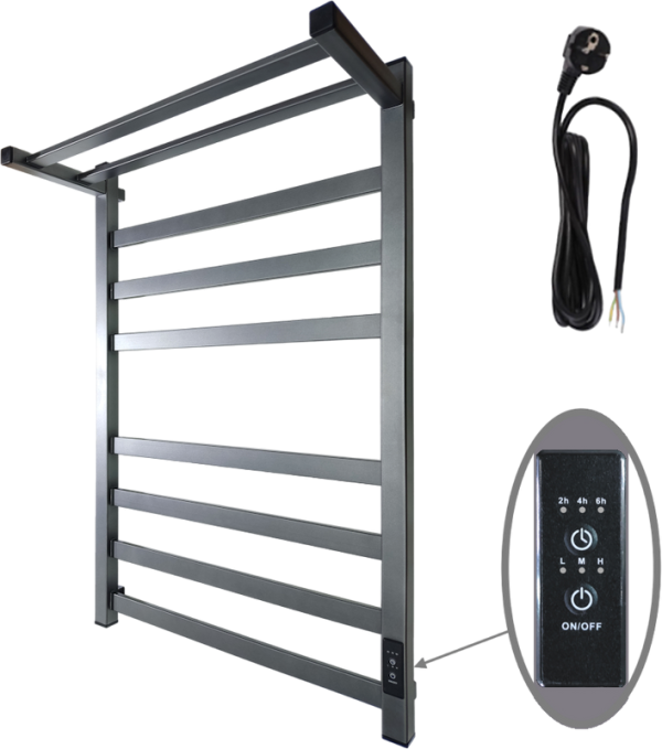 Полотенцесушитель электрический Маргроид 8110-8050-5179-7024 81х50, графитовый серый