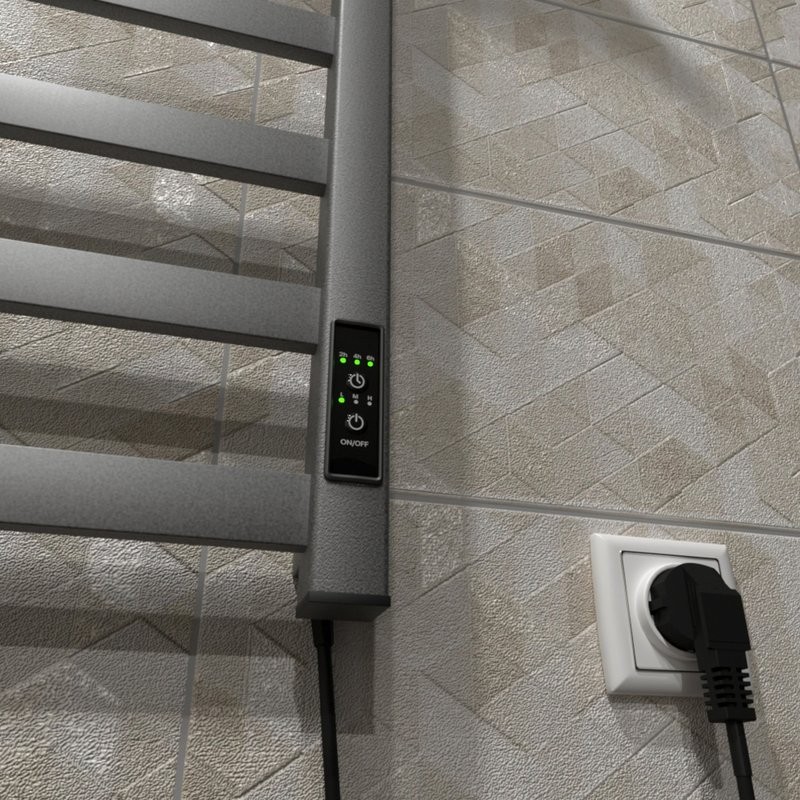 Полотенцесушитель электрический Маргроид 8110-8050-5179-7024 81х50, графитовый серый